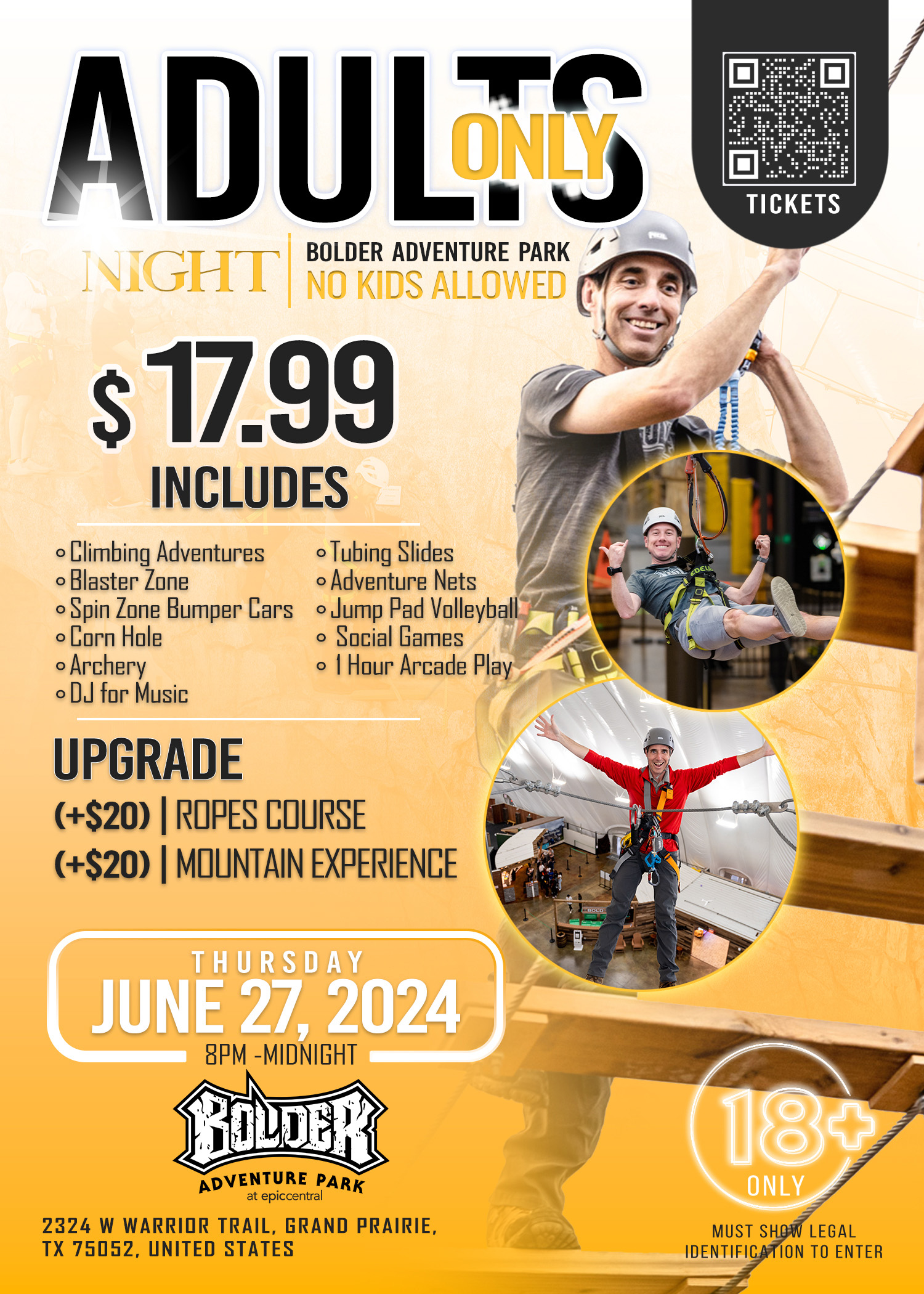Adults Only Night at Bolder Adventure Park